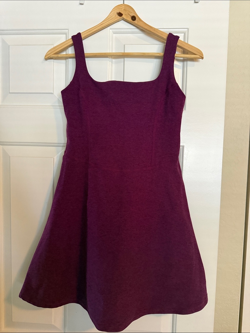 Beyond Yoga Plum Square-Neck Mini Dress